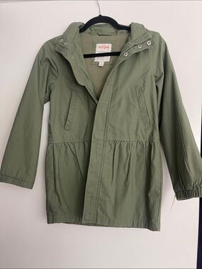Cat & Jack Olive Green Hooded Girls' Raincoat